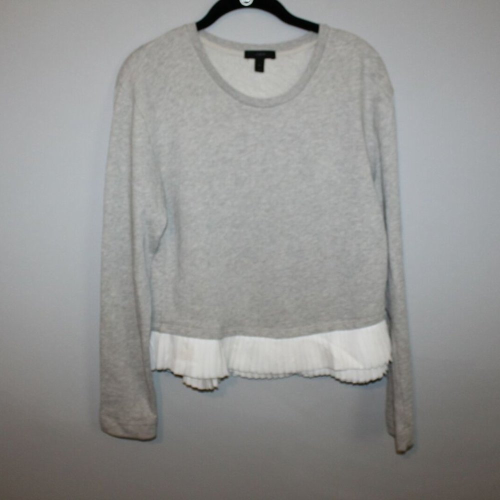 J. Crew Layered Ruffle Hem Sweatshirt Crew HW8925 - Picture 2 of 7